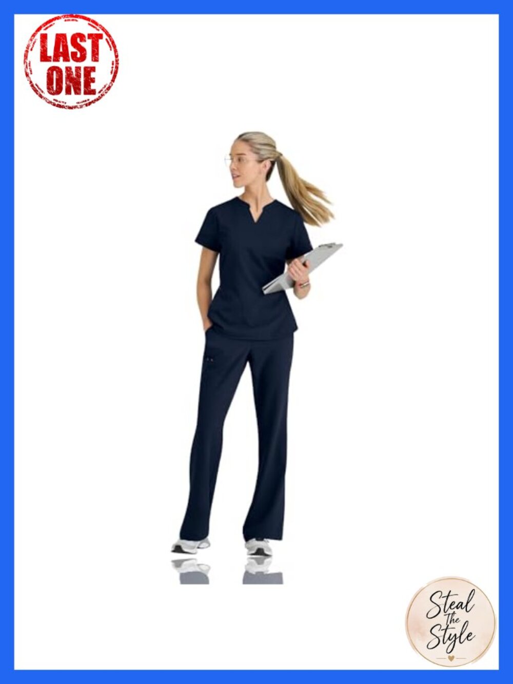 Classic Fit Scrub Top & Pant Set – 100% Recycled Polyester, Moisture Wicking,